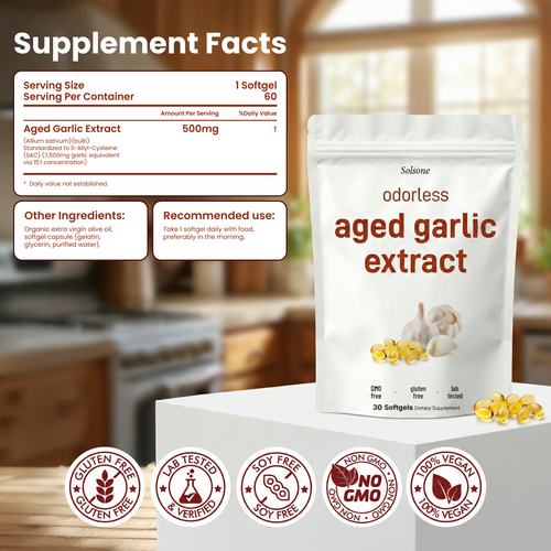 Solsone Aged Garlic Extract – 7500mg Softgels